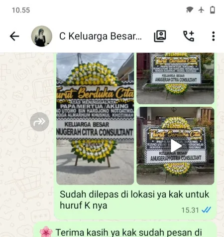 Pengiriman Papan Bunga Duka Taban Jambe